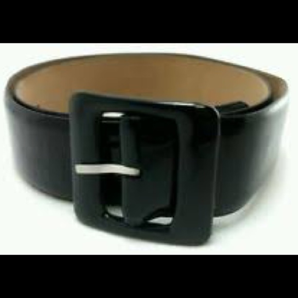 Ann Taylor Wide Black Patent Leather Belt